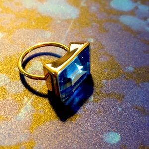 Swiss Blue Topaz 10+Carats COCKTAIL RING -GP -8